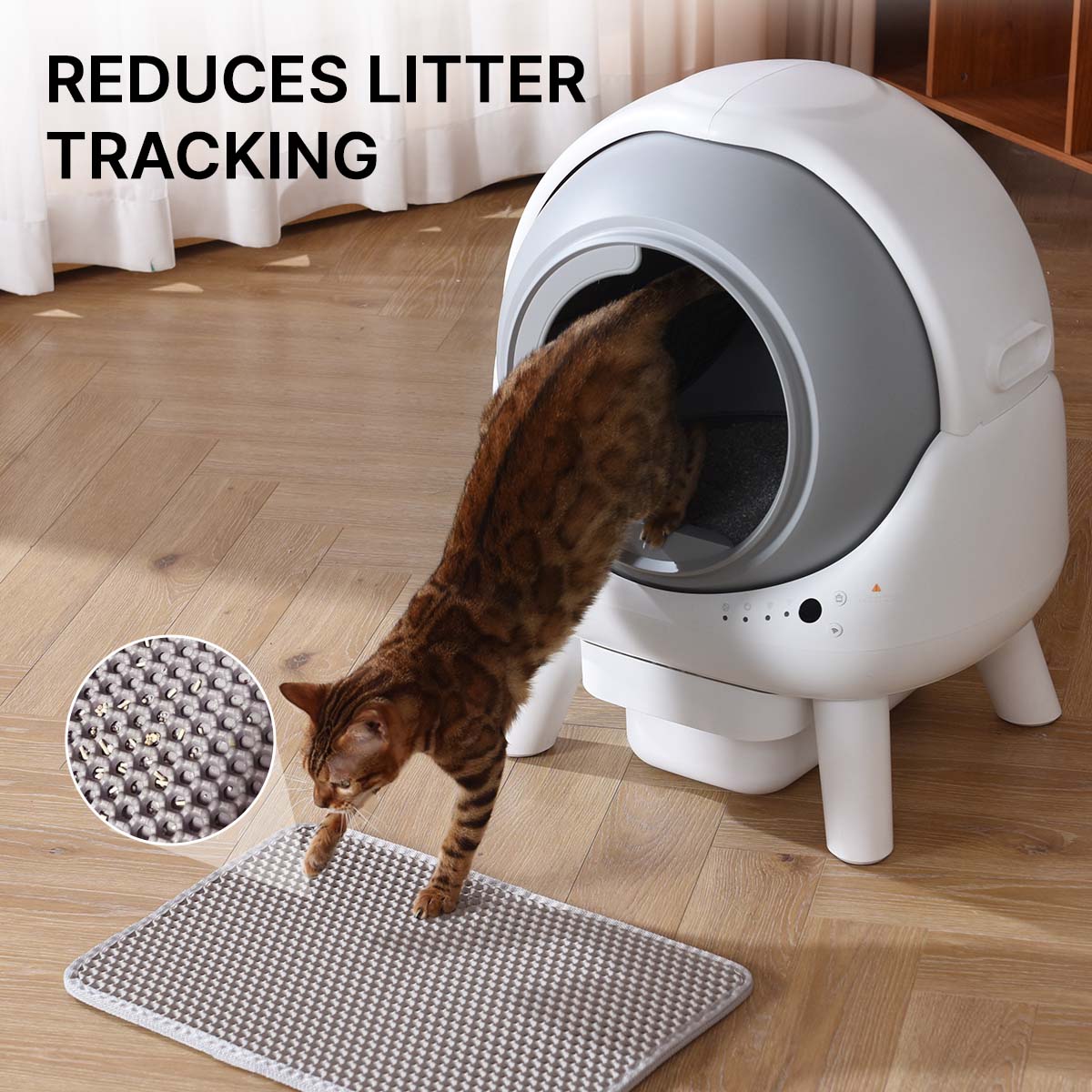 ELS PET Replaced Cat Litter Box Mat for Orbitie/Spaceship Automatic Cat Litter Box, Waterproof Pad (Gray)